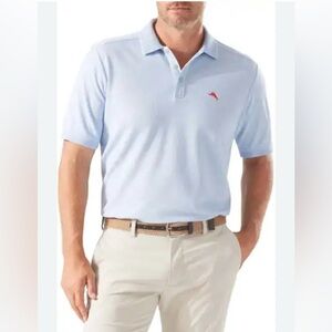 Tommy Bahama Island Zone Supima Cotton Blend Light Blue Polo M EUC